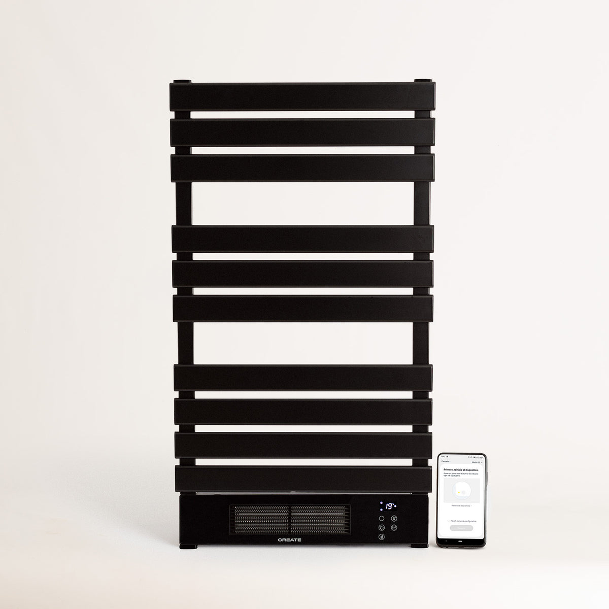 Warm Towel Pro 500/1500W - Electric Towel Rail with Heating & WiFi - Black