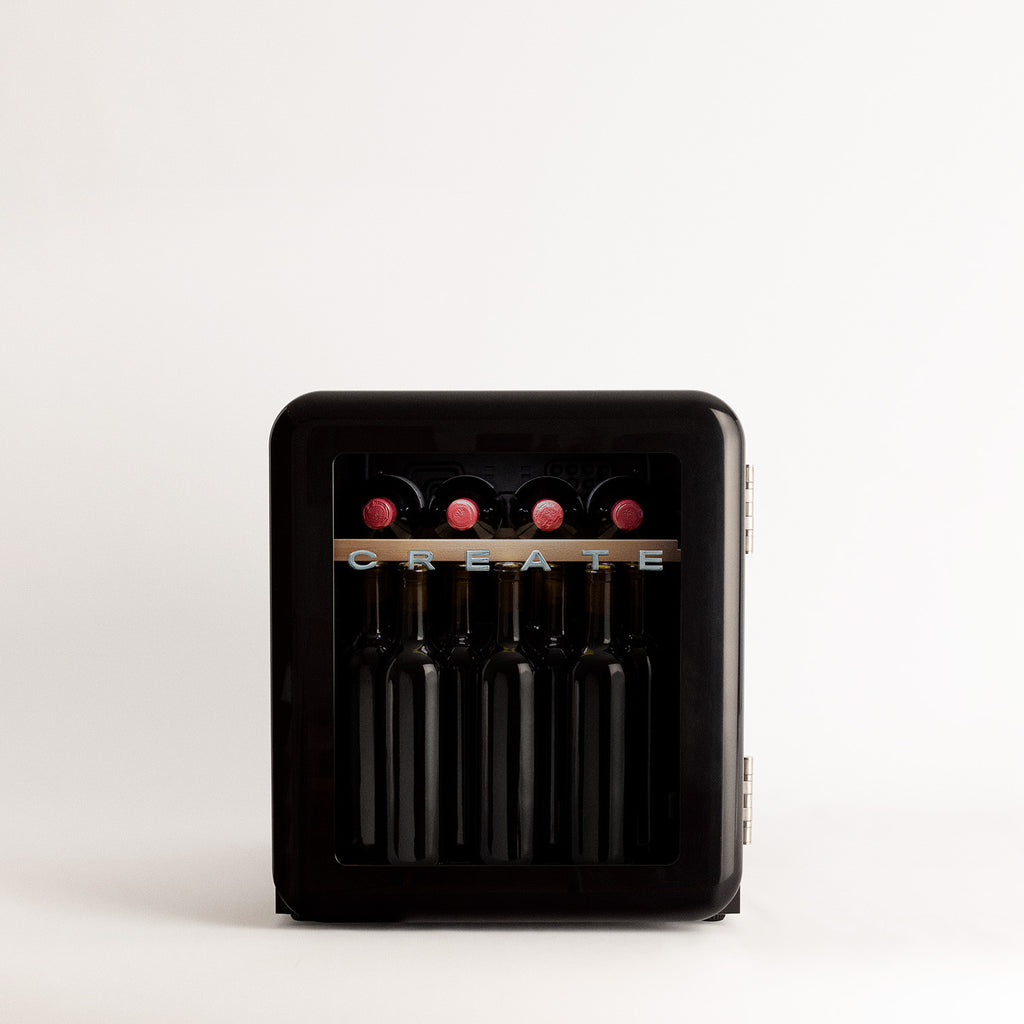 Winecooler Retro M - Electric Wine Cooler for 12 Bottles - Black