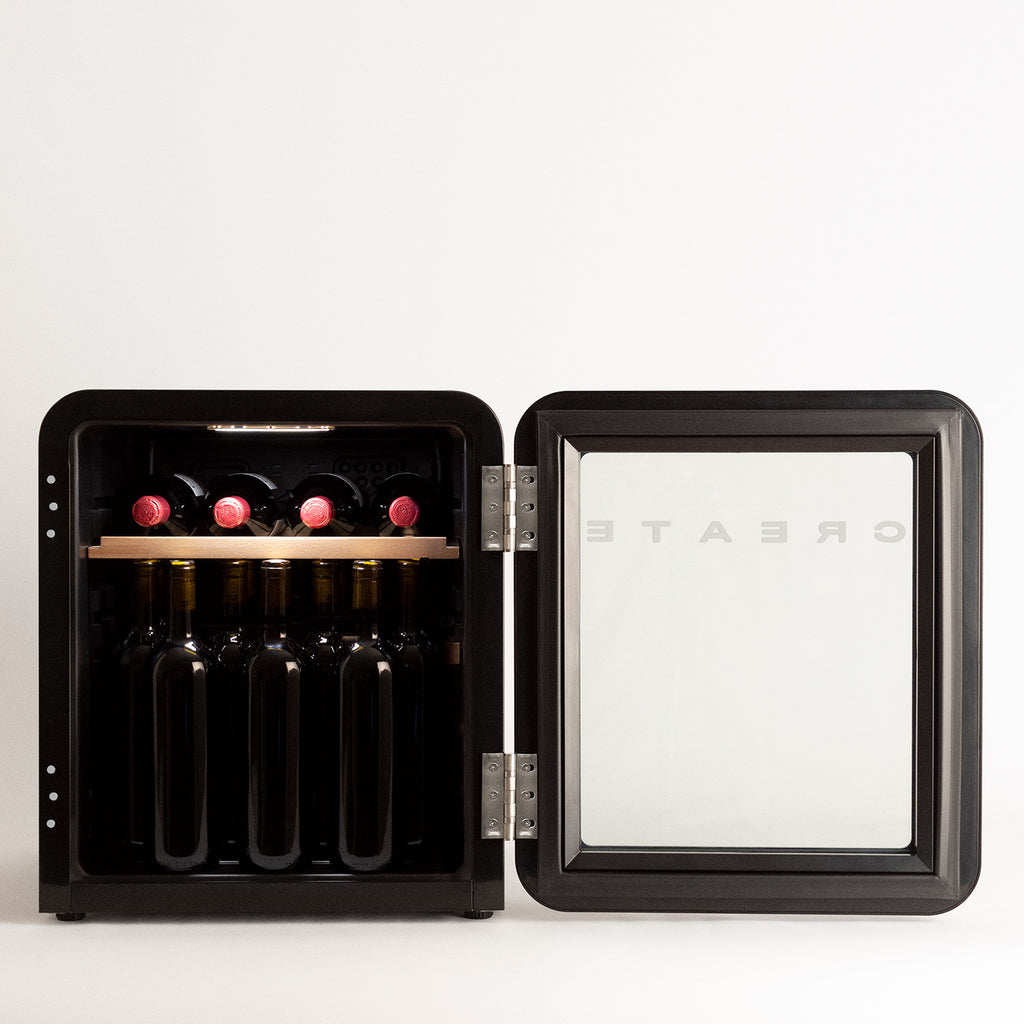Winecooler Retro M - Electric Wine Cooler for 12 Bottles - Black