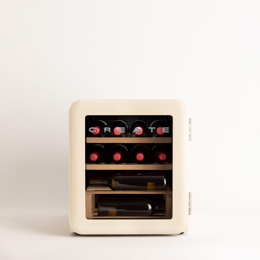 Winecooler Retro M - Electric Wine Cellar for 12 Bottles - Off-White