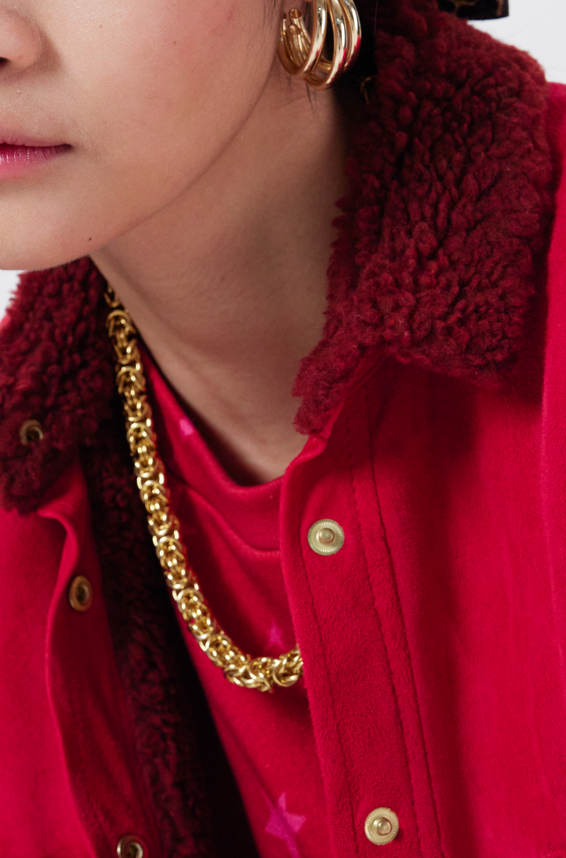 Surchemise Dori En Daim Fuchsia